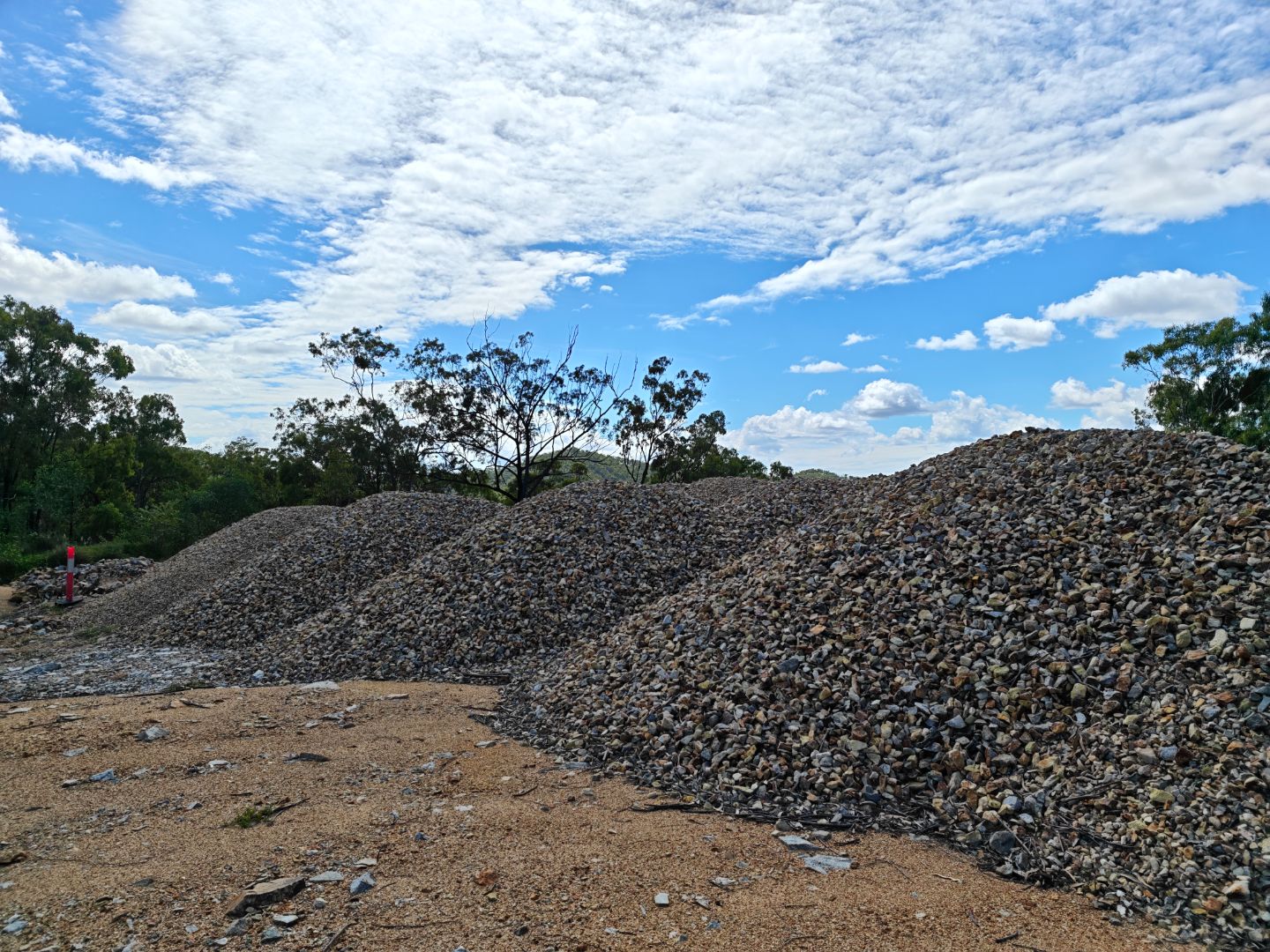 Ore stockpiles on site